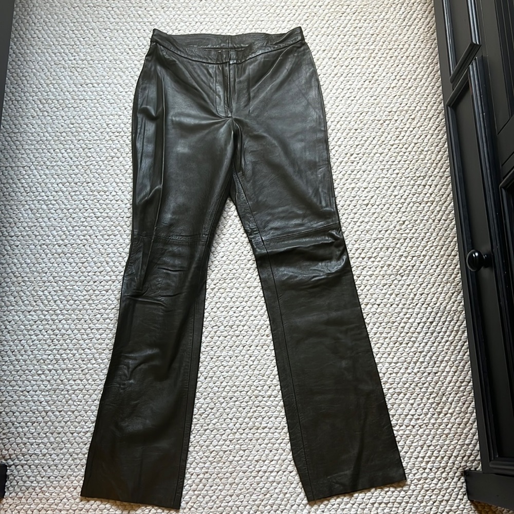 Leather Pants with Embroidery.